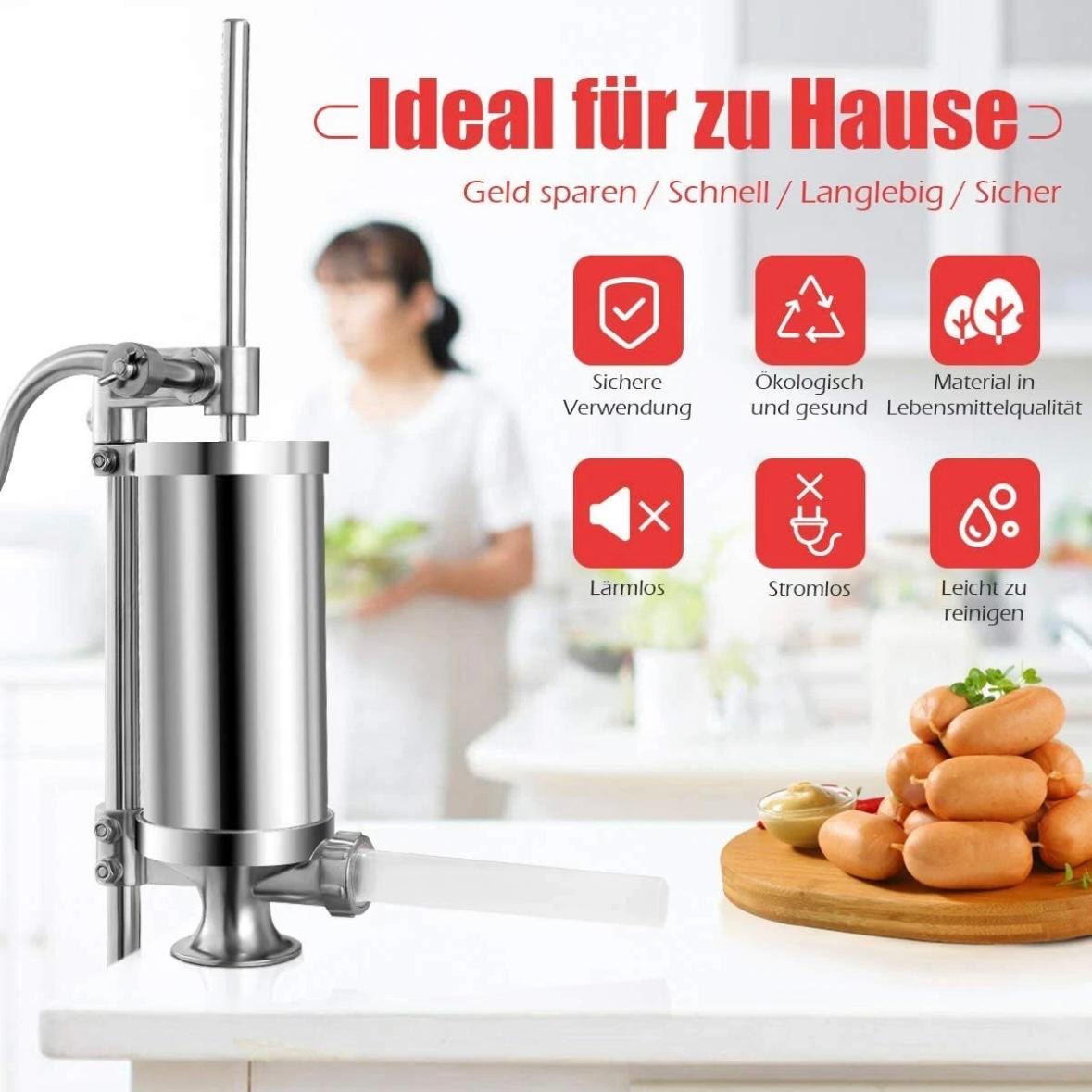 Wurstfüller Manuell Wurstfüllmaschine Wurstpresse Edelstahl Wurstspritze