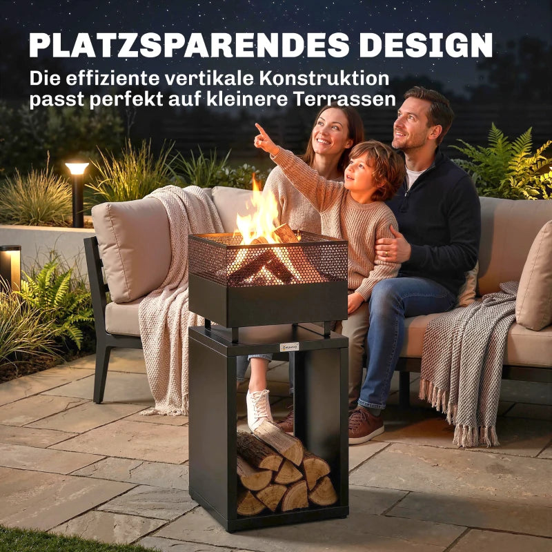 Feuerschale Feuerstelle Holzlager Heizen Outdoor
