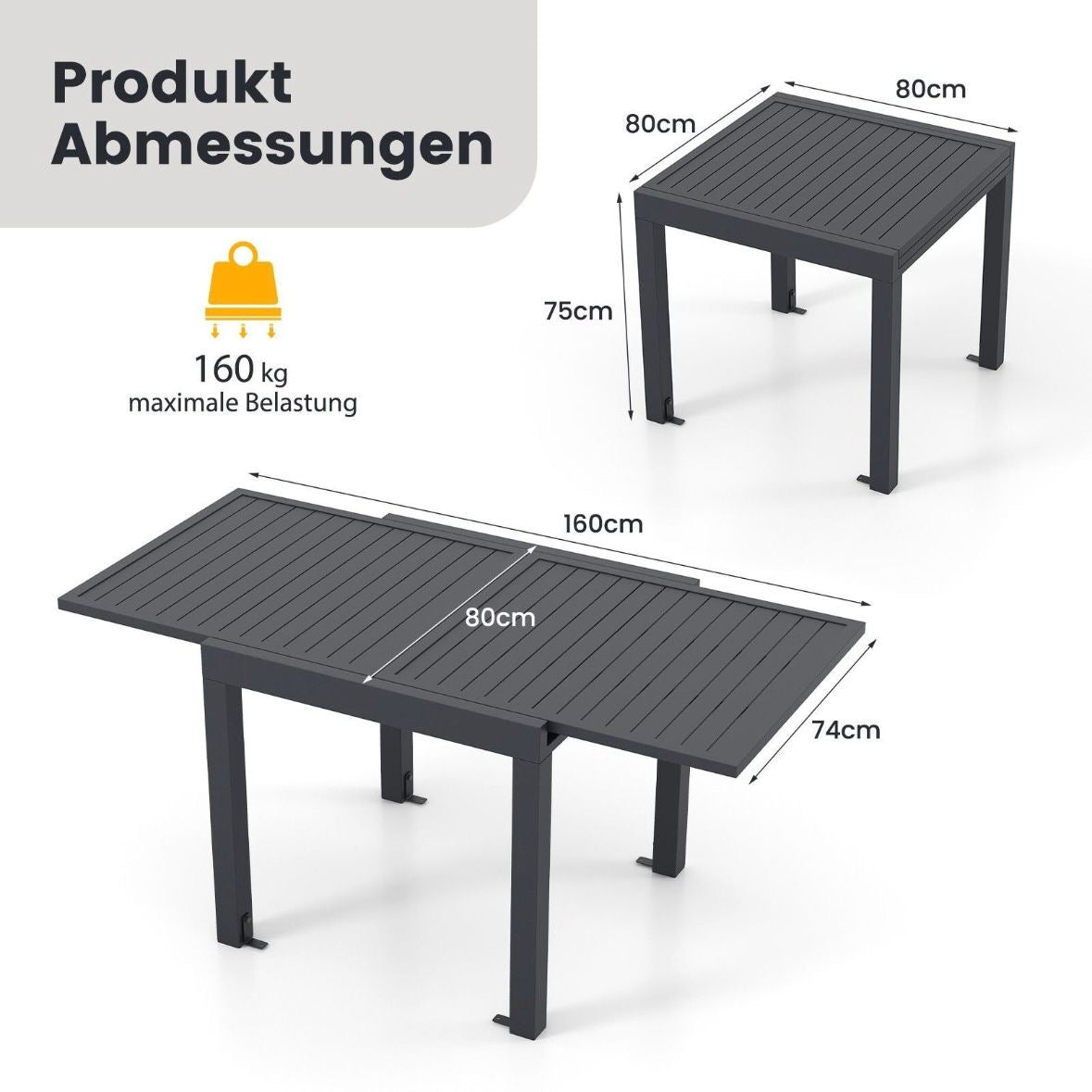 Gartentisch Aluminium
Terrassentisch