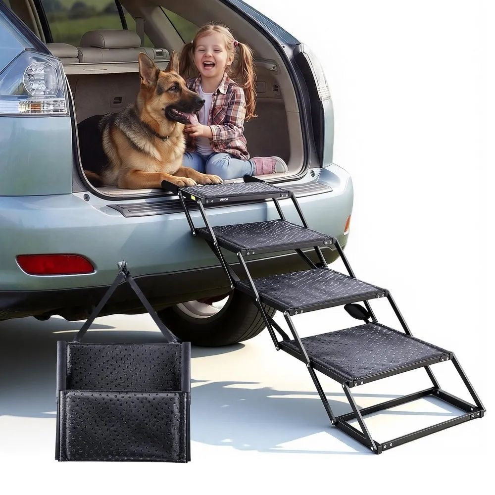 Hundetreppe Auto faltbar Einstiegshilfe Hundeleiter 4 Stufen 113kg