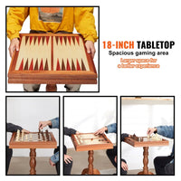 Schachspiel Holz 65x65x67cm Schachbrettspiel Schachfiguren Spielbrett Tisch