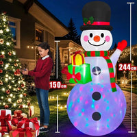 244cm LED Schneemann Aufblasbar Weihnachtsdeko Beleuchtet Garten XXL