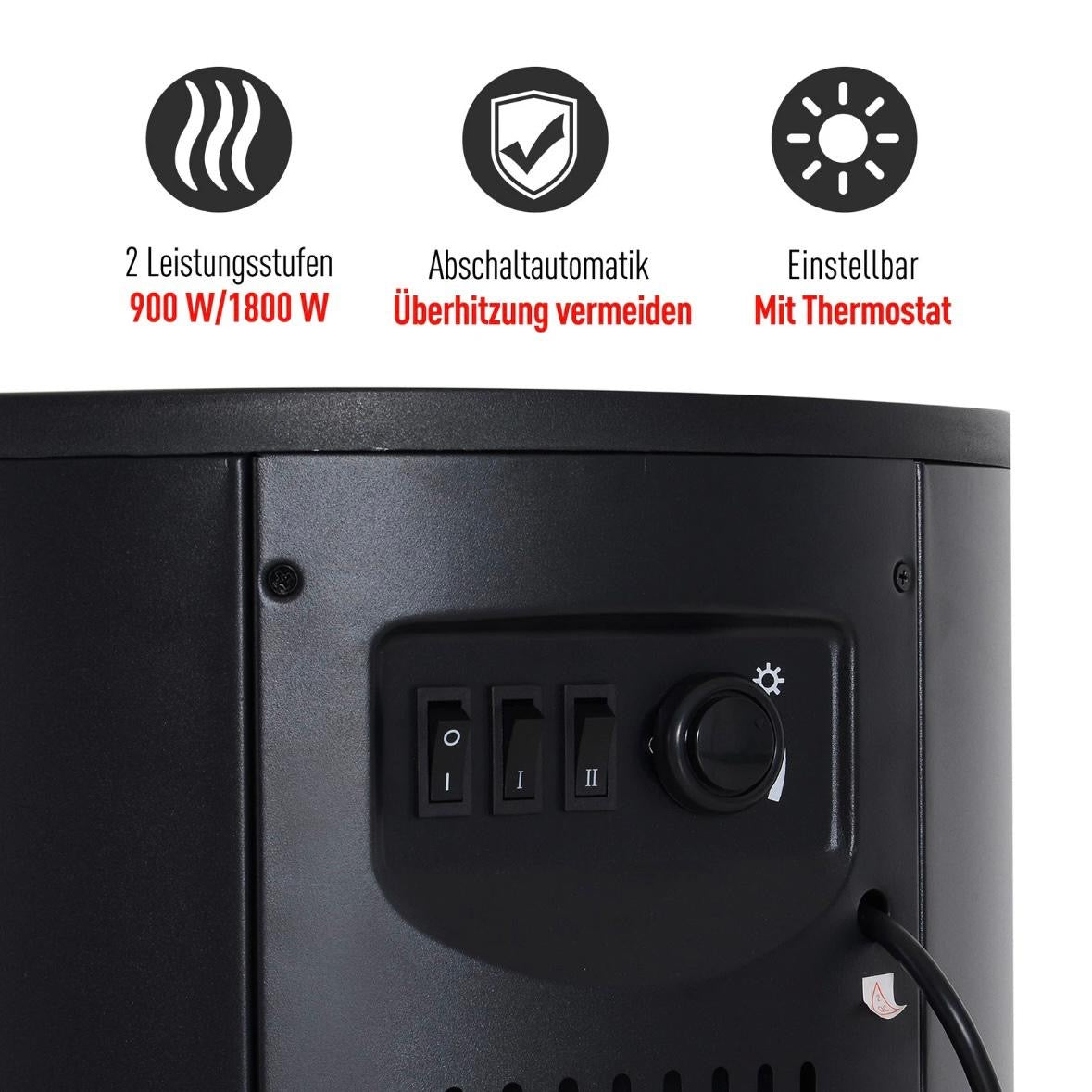 LED Elektrokamin Wandkamin Standkamin Kaminofen mit Flammeneffekt