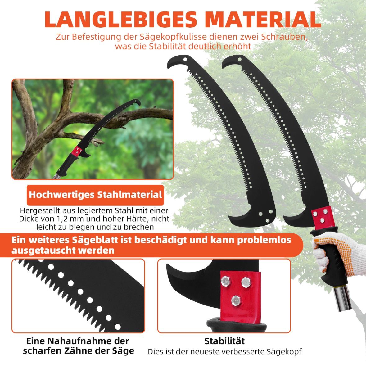 Teleskop Astsäge Baumsäge Teleskopstange Gartensäge