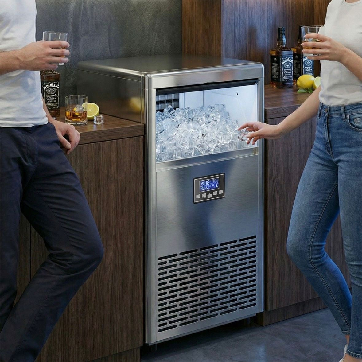 Kommerzielle Eiswürfelmaschine 45kg/24h Eismaschine 13kg Eis