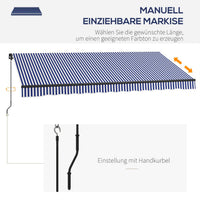 Gelenkarmmarkise Markise Handkurbel 400x300cm Sonnenmarkise