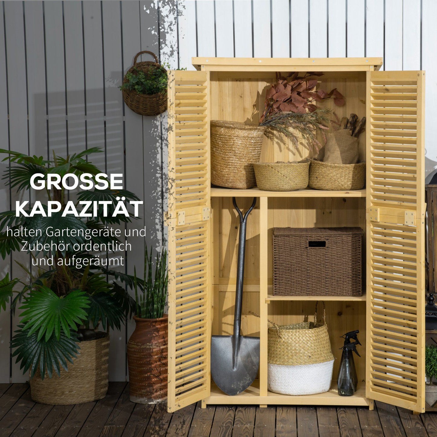 Gartenschrank Geräteschuppen 160cm Geräteschrank Schrank Gartenmöbel