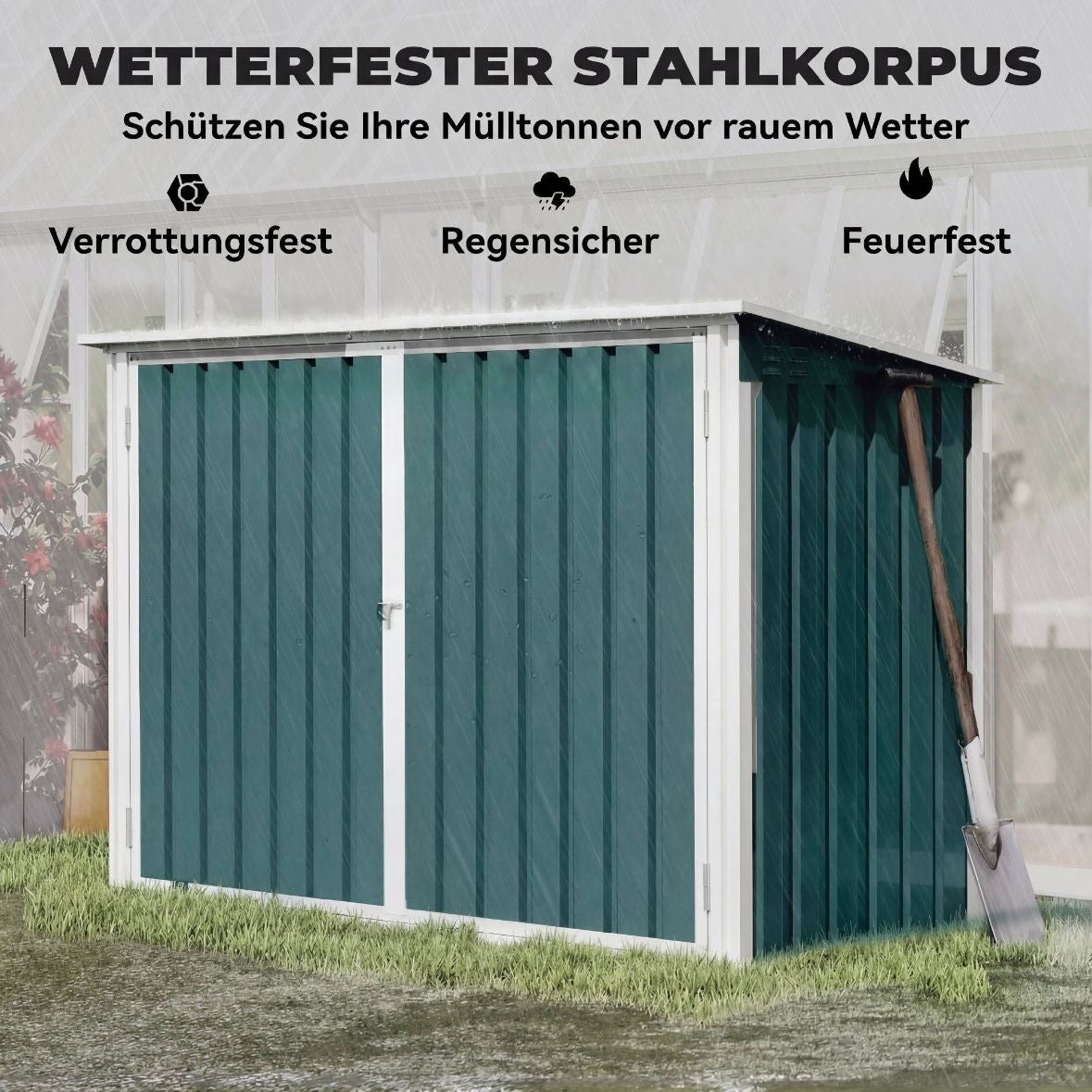 Mülltonnenbox 2x Mülltonnen Gartenbox Müllbox Tonnen Garten