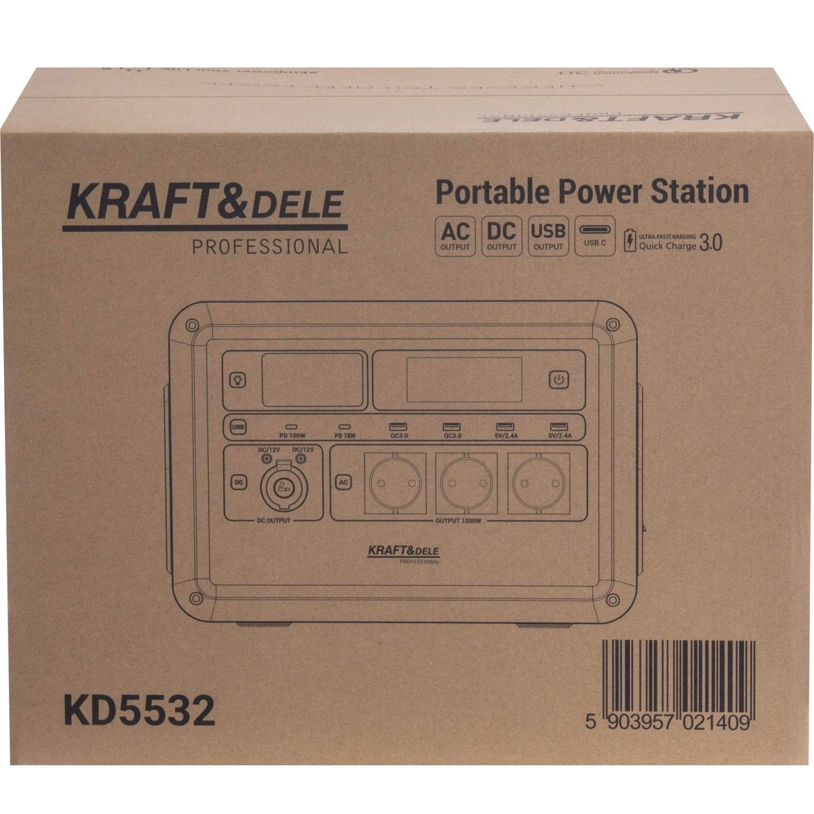 Powerstation 1152Wh 1200W Tragbare Stromversorgung