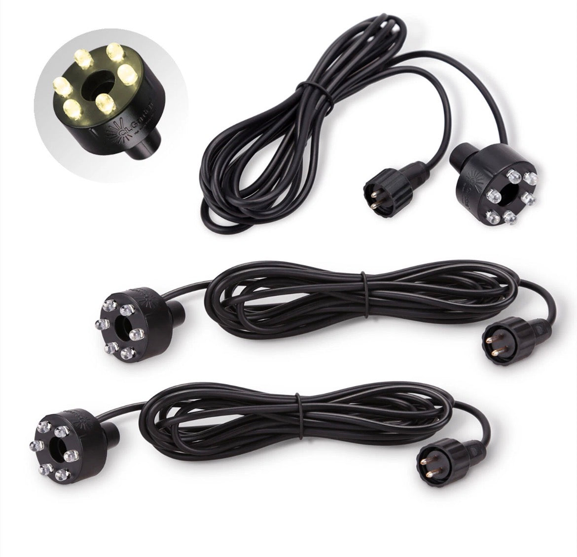 3x LED Ring Springbrunnen Set LED Teichbeleuchtung