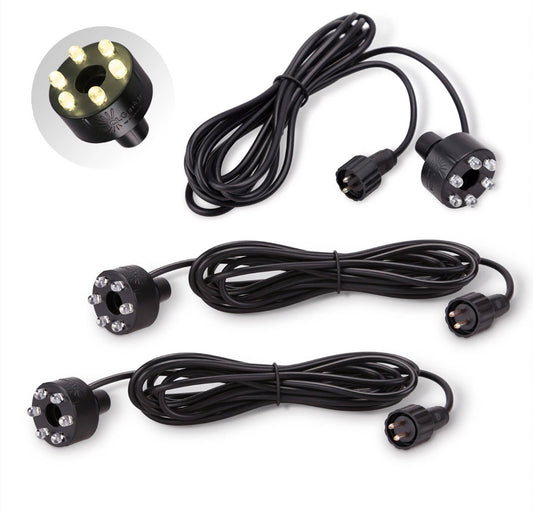 3x LED Ring Springbrunnen Set LED Teichbeleuchtung