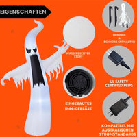 LED Halloween Geist 3,6m Aufblasbar Gartendeko Deko Halloween