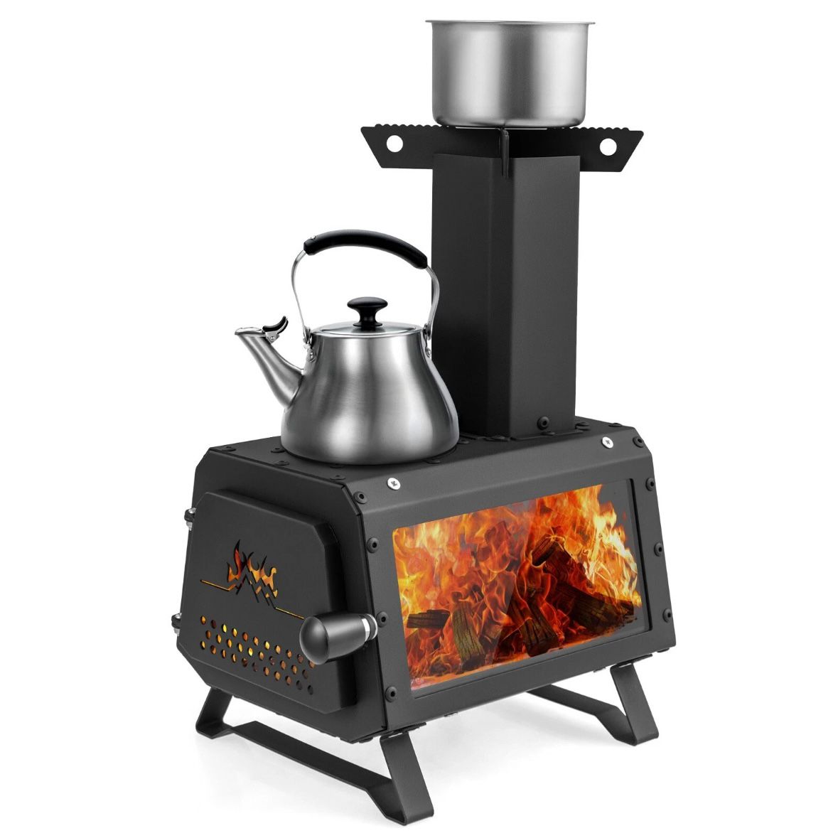Raketenofen Outdoor Holzofen Campingofen Garten Camping 2 Kochflächen