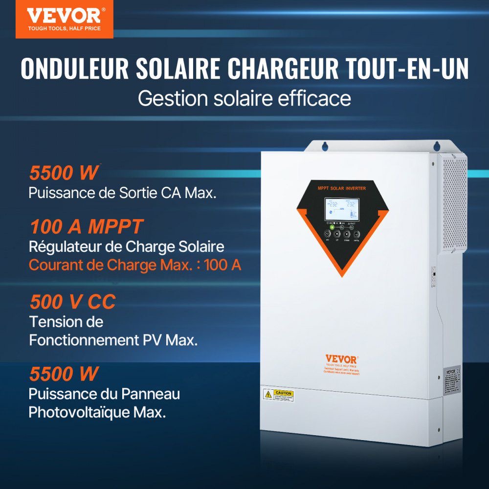 Hybrid Solar Wechselrichter 5500W 48V MPPT Inverter 
 Sinuswelle