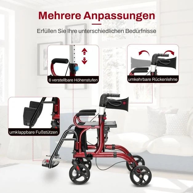 2in1 Seniorenrollator Seniorenrollstuhl Rollstuhl Senioren
