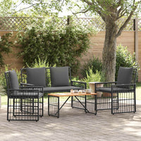 4tlg Gartenmöbel Set Rattan Lounge Sitzgruppe Garten Terrasse