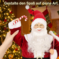 Singender Weihnachtsmann 120cm Animiert Drehbarer Kopf Weihnachtsdekoration