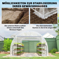 Gewächshaus ca. 4x3x2m Foliengewächshaus Reißverschlusstür Garten