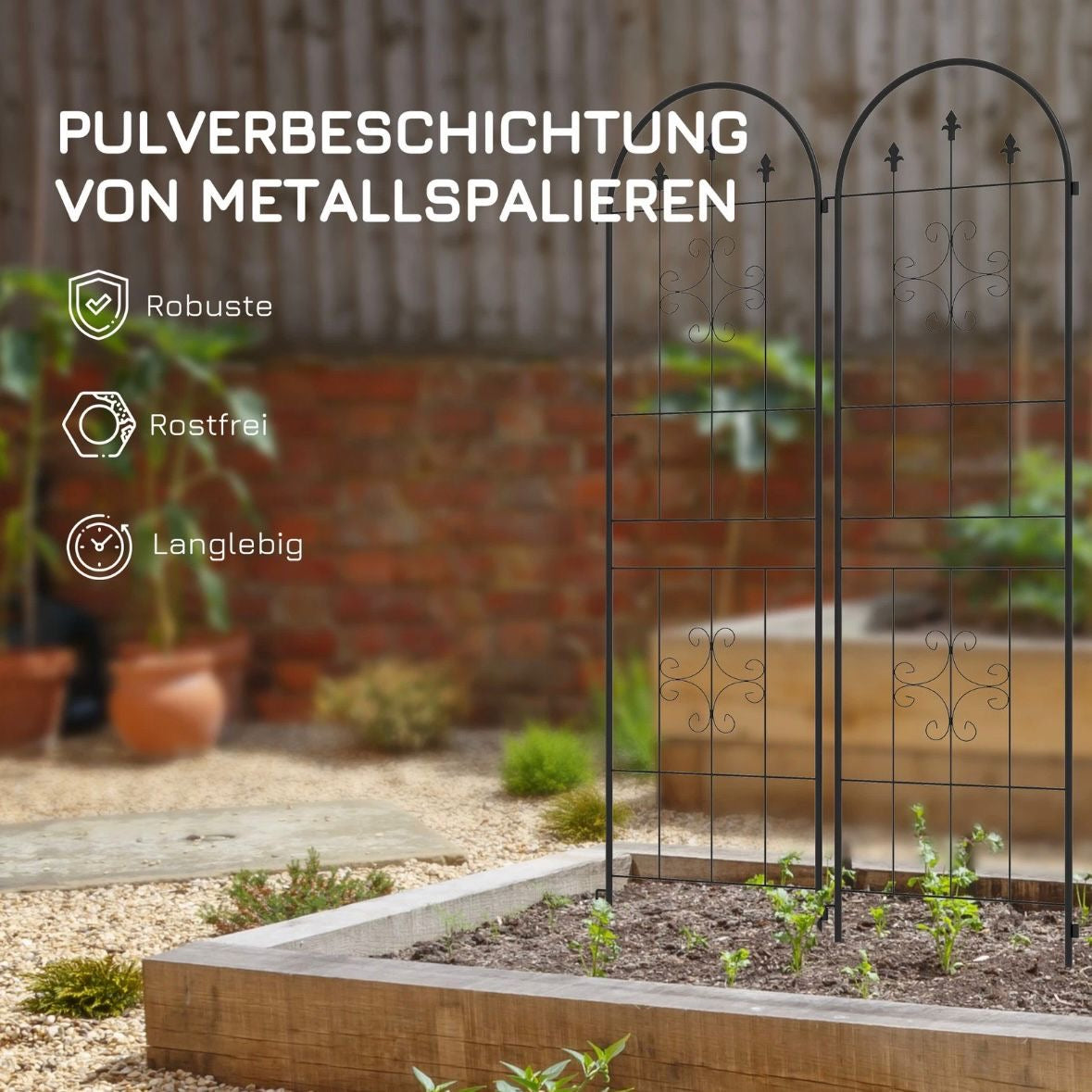 Rankgitter 2er Set Rankhilfe Spalier Rosenbogen Gartenbogen