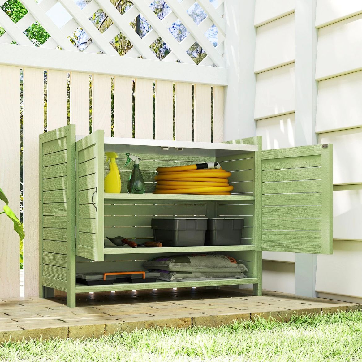 Pflanztisch Unterschrank Gartenschrank Arbeitsplatte Terrassenschrank