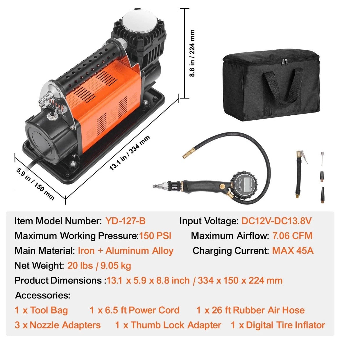 12V Luftkompressor Luftpumpe
Druckluftkompressor Kfz