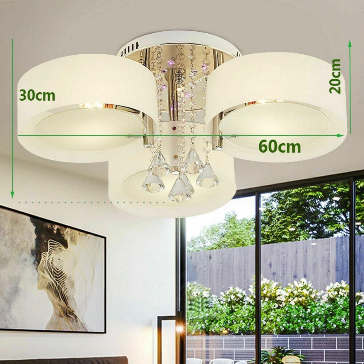 Kristall Hängeleuchte Kronleuchter LED E27 Deckenlampe