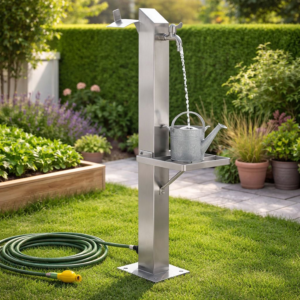 Wassersäule Edelstahl 95cm Brunnen