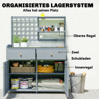 Pflanztisch Unterschrank Gartenschrank Arbeitsplatte 2 Schubladen