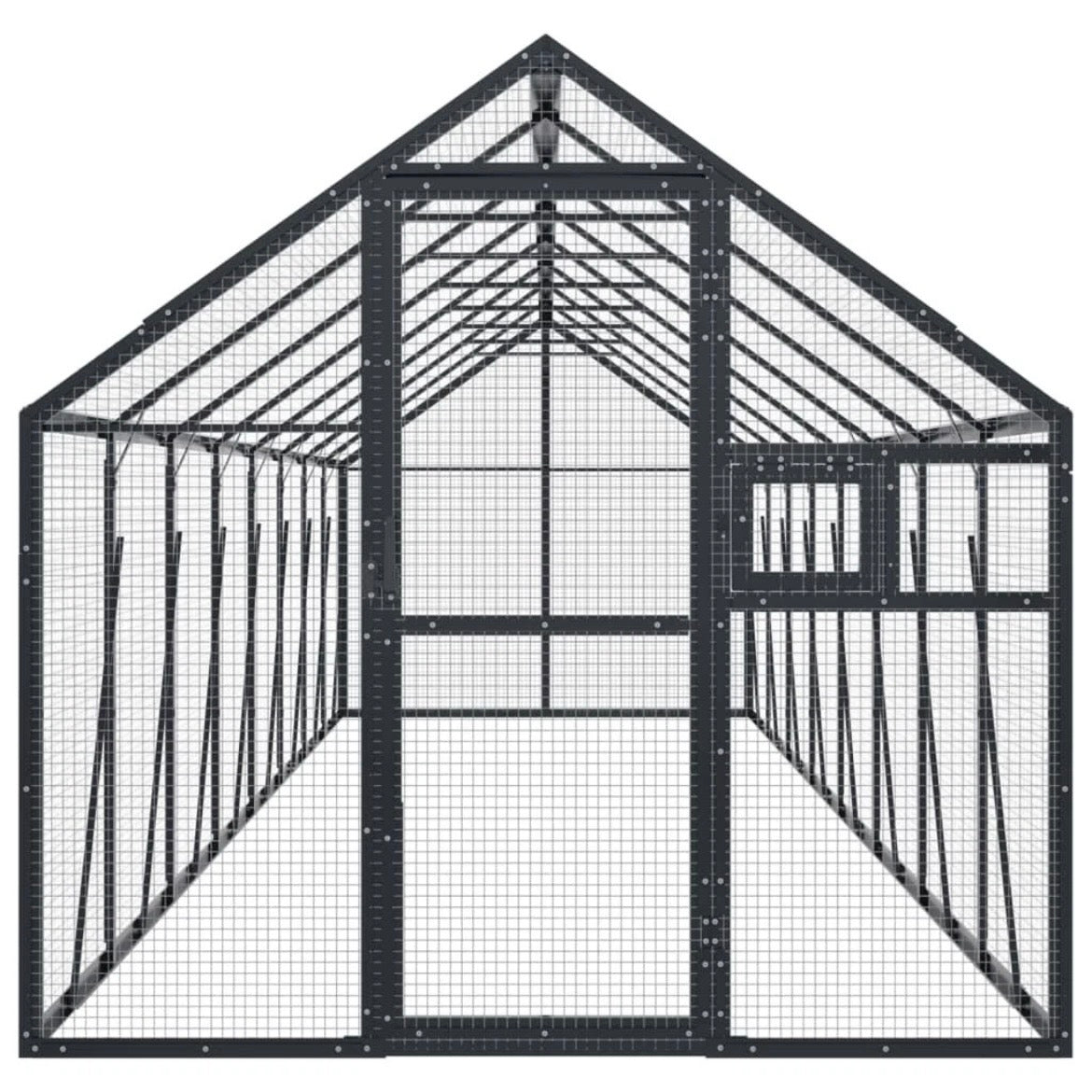 Alu Voliere Vogelkäfig Vogelvoliere Freilaufgehege Vogelhaus 179×800×185cm