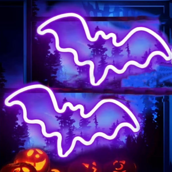 2x Halloween LED Fledermaus Wanddeko Tischdeko Dekoration Beleuchtung