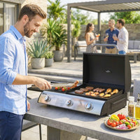 Gasgrill Tragbar Tischgrill Seitentisch Bratenplatte