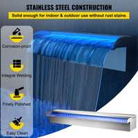 Schwalldusche Poolfontäne LED 60x11x8cm Poolbrunnen Wasserfontäne Garten