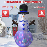 2,44m Aufblasbarer LED Schneemann Weihnachtsdeko Garten Farbwechsel XXL