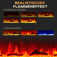 Elektrokamin LED Flammeneffekt 1800W Wandkamin Fernbedienung 127cm