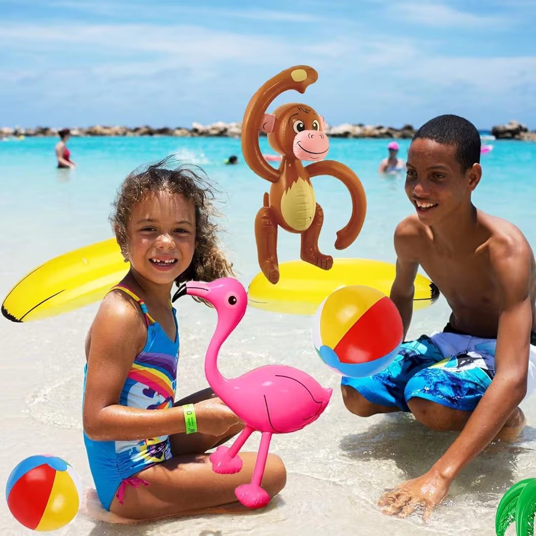 8er Set Strandspielzeug Schwimmbad Plastikpalmen Pool