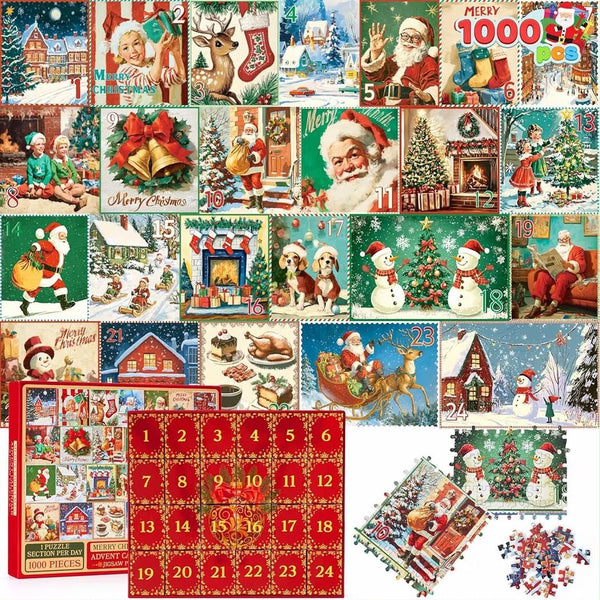 1000tlg Puzzle Adventskalender Weihnachten 24 Tagesfächer Countdown