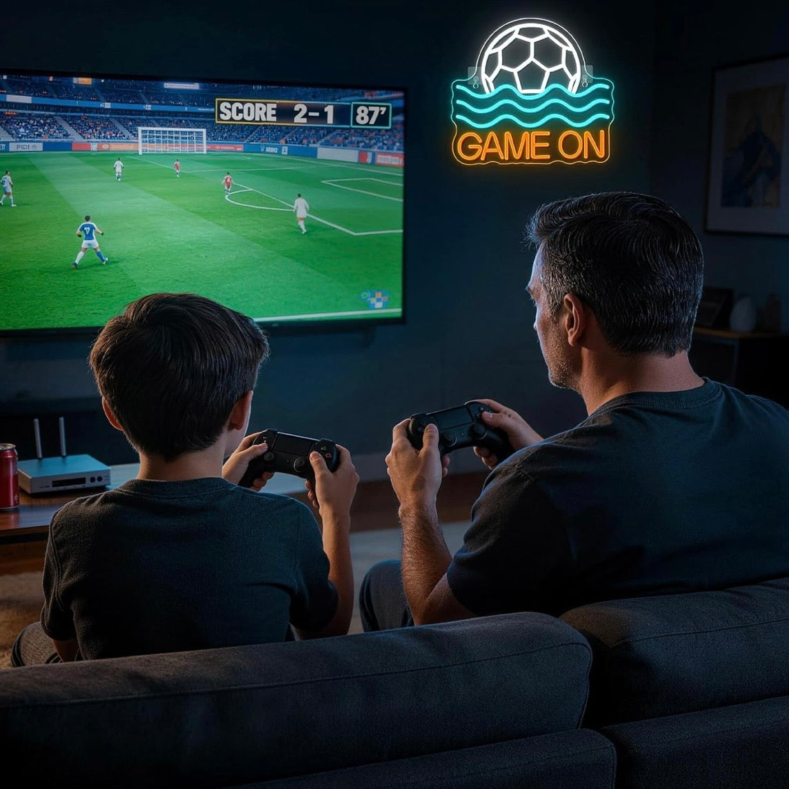 Fußball Neon Schild Wanddeko LED Schild Schlafzimmer