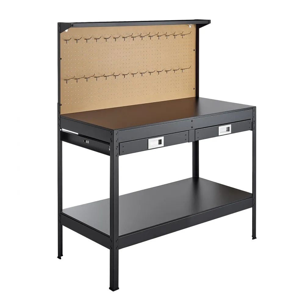 Werkbank LED Werkstatttisch 120cm Lochwand Werkstatt Werkzeugwand
