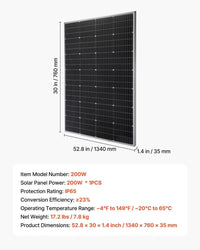 Solarmodul Monokristallin 200W PV
Solarpanel Balkonkraftwerk