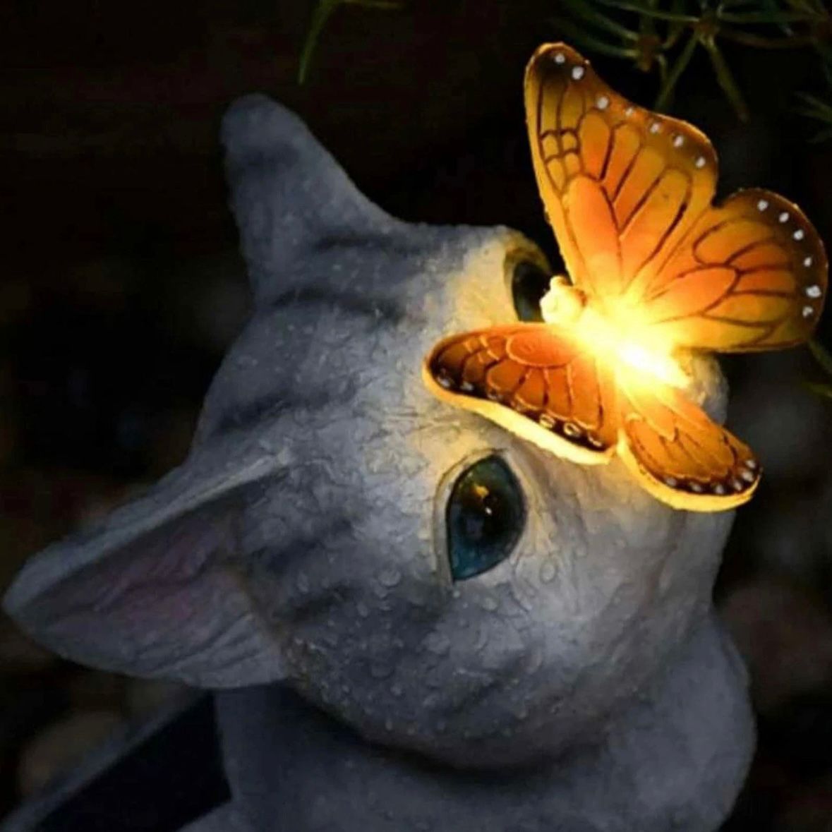 Katze Kätzchen Solarlampe Solarlaterne Laterne Dekolicht