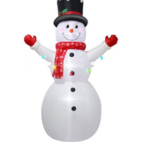 244cm Aufblasbare Schneemann Figur LED Beleuchtung Weihnachtsdekoration