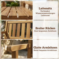 Gartenbank 3-Sitzer Wetterfest Holzbank Rückenlehne Gartenmöbel