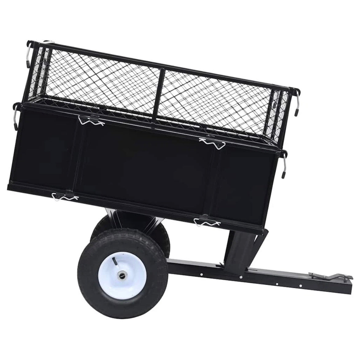 Kippanhänger Rasenmäher 150kg Rasentraktor Anhänger Gartenwagen Stahl