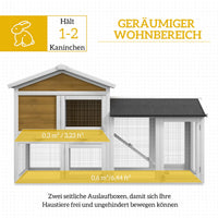 Hasenstall Kaninchenstall Holz  Freilaufgehege Rampe Gehege