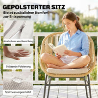 3tlg Rattan Bistroset Gartenmöbel Set 2 Gartenstühle Möbelset