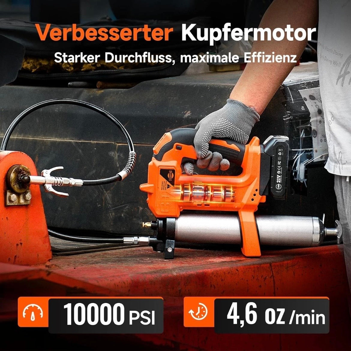 Akku Fettpresse Elektrisch Presse Werkstatt Kfz Bagger 18V