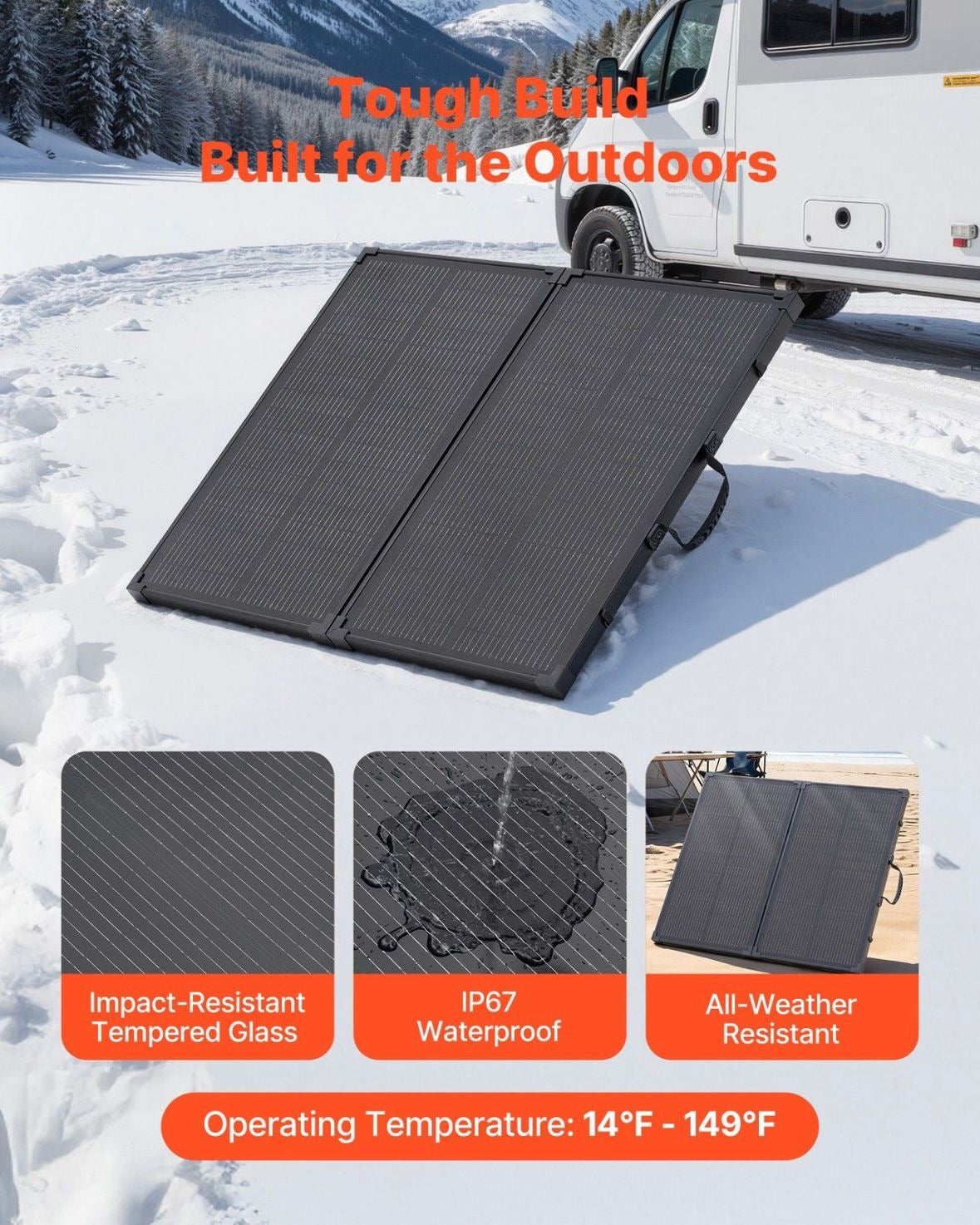Faltbares Solarpanel 100W 30A-Regler Tragbares Mono Solarmodul
