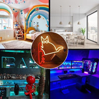 LED Neon Schild Katze Neonlicht USB Dimmbar Zimmer Deko Gaming Bar