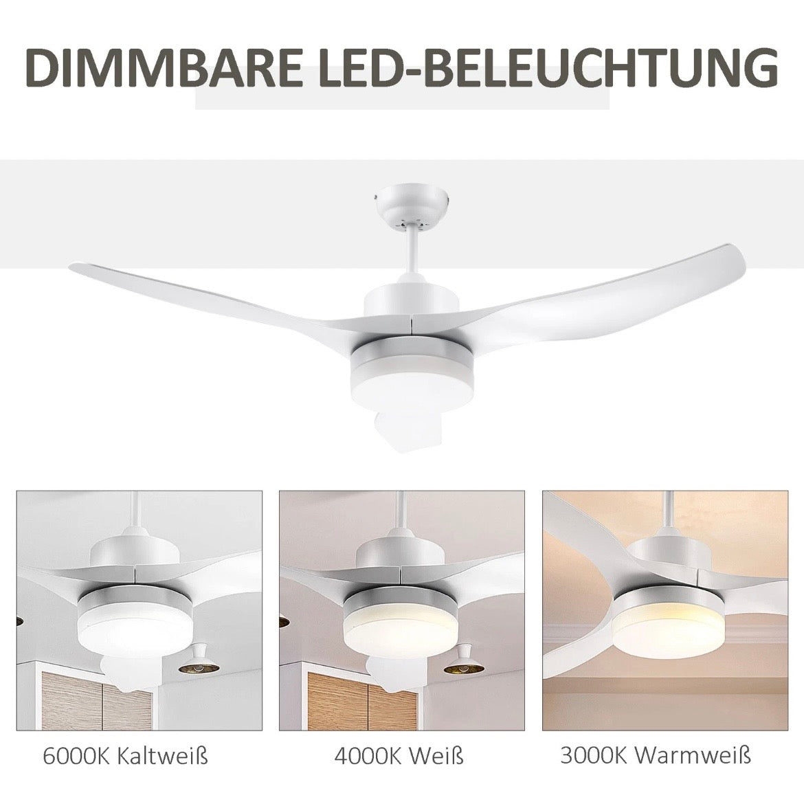 Deckenventilator LED Deckenleuchte Ventilator Deckenbeleuchtung