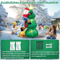 183cm Aufblasbar LED Weihnachtsbaum Weihnachtsmann Hund Deko